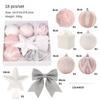 18PCS Pink Electroplated Balls Christmas Ball Pendant Plastic New Year Christmas Decorations DIY Crafts Painted Hanging Ornament