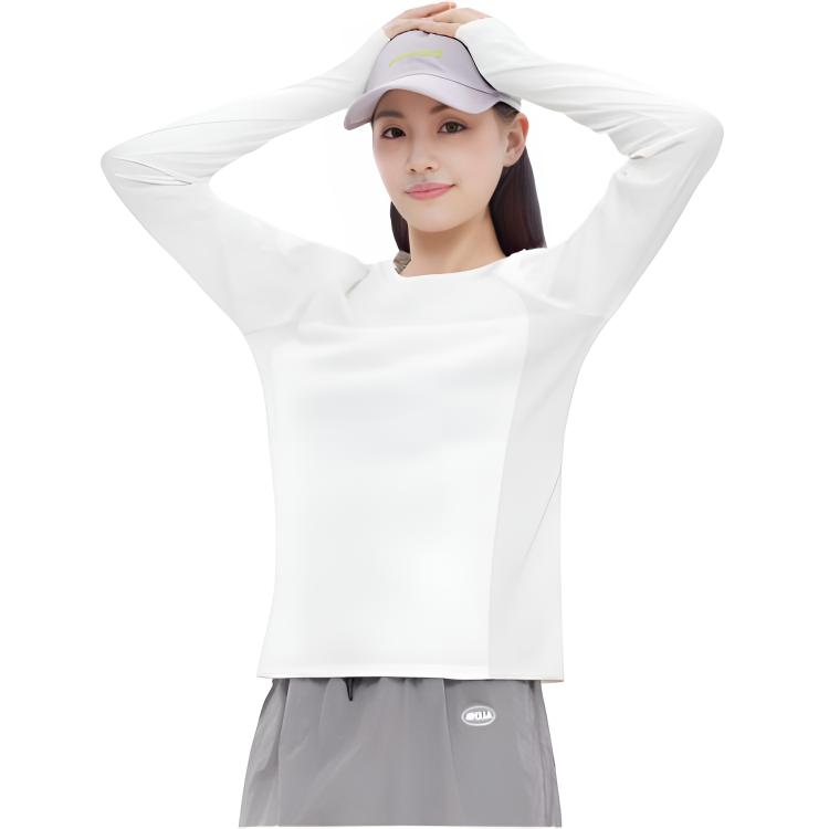 Li Ning Outdoor CF Letter Round Neck Versatile Long Sleeve T-Shirt Women Tops ATLW158-1