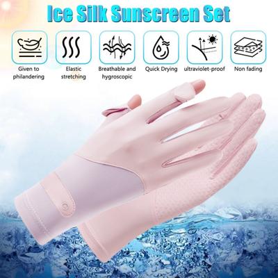 Dünne Sonnenhandschuhe aus Eisseide für Damen und Herren, UV-Schutz, Auto- und Fahrradhandschuhe mit Touchscreen-Finger, rutschfest, atmungsaktiv, Sommer-Outdoor-Handschuhe