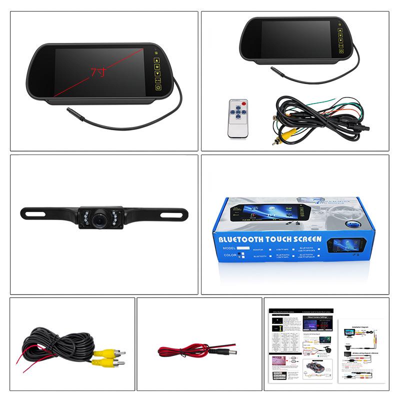 7-Inch Rearview Mirror Monitor with Wireless Reversing Camera & 7 Infrared Lights
