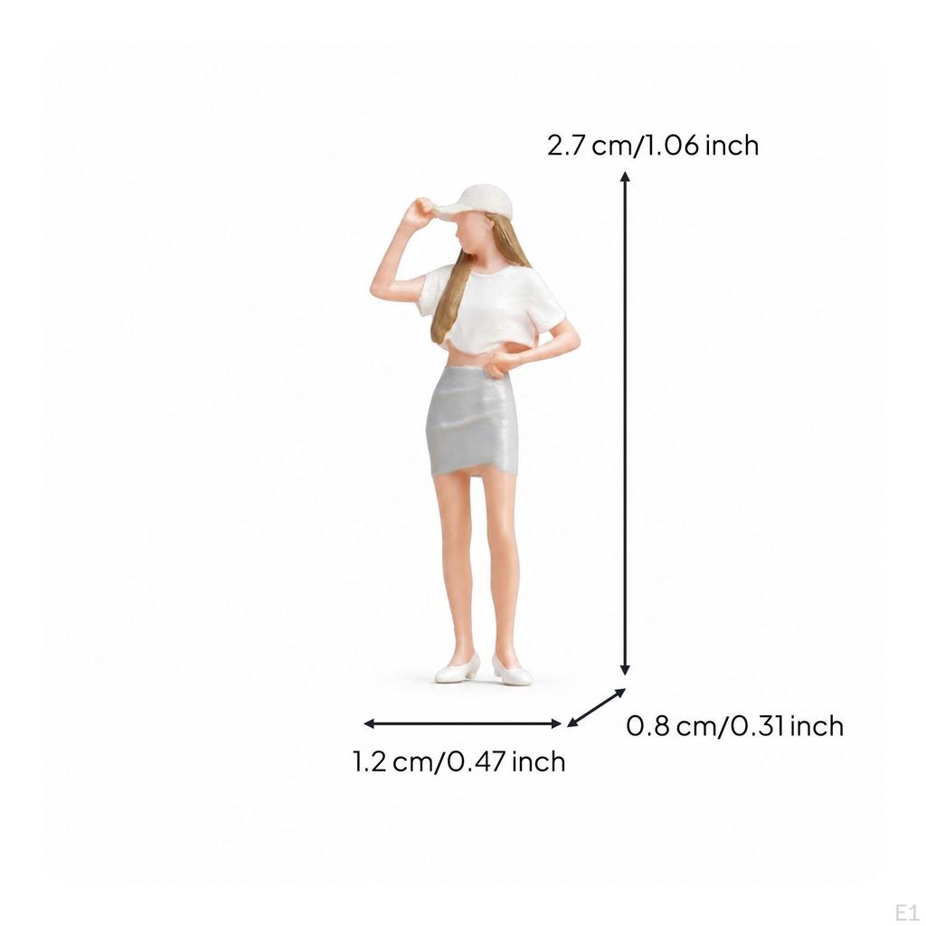 Standing Female Figure Detailed Figurine Realistic Miniature for Hobbyists,
