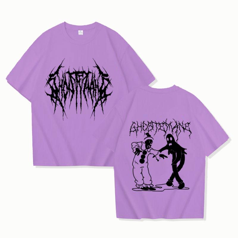 New Ghostemane Double Sided Print T-shirt Men Women Fashion Hip Hop Metal Gothic Rock T Shirt Oversized Loose Streetwear Top