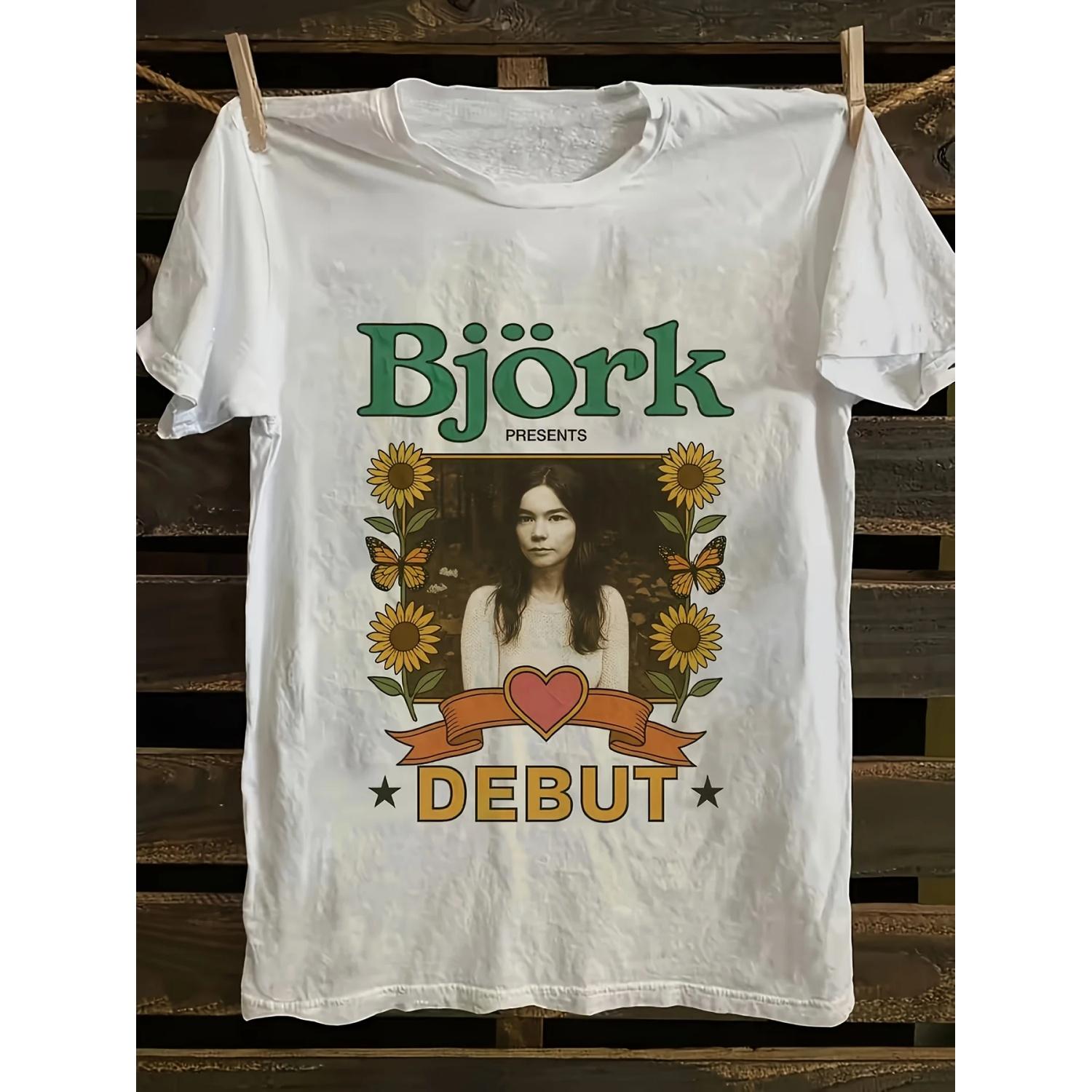 

J Ö Rk s Album _Debut_ Printed Tshirt Showcases The Unique Charm and Artistic Sense of Icelandic Female Singer Bj Ö Rk As A Gift S чёрный