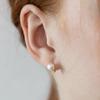 (Silver 925) Simple Freshwater Pearl Hoop Earrings EC3238