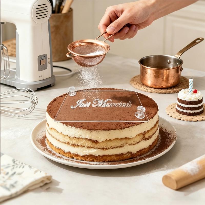 Cake Top Stencils Cookie/Cake Decorating Painting Template Baking Tool for Tiramisu Wedding Cake Fondant Impressions
