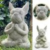 Solar Powered Outdoor Garden Dragon Statue Lovely Meditation Resin Crafts Home and Garden Decoration Sculpture