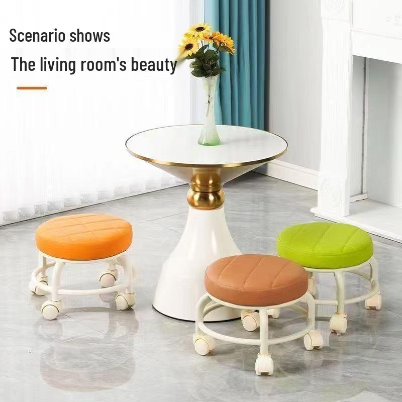 Children's Low Stool with Universal Wheels - Versatile, Movable Chair for Living Room