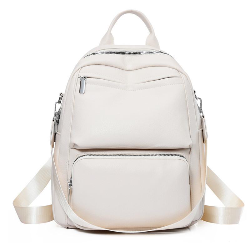 IELGY Solid Color Commuter Backpack, Spring and Summer Fashionable Large-capacity Student Backpack