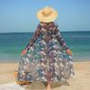 Fashionable Women's Sexy Multi-Color Printed Mesh Cover-Up Three-Piece Bikini Set