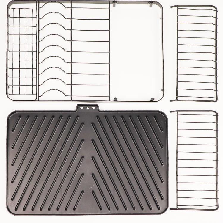 Household Kitchen Carbon Steel Dish Drain Rack Non-slip Simple Chopstick Storage Rack Countertop Type