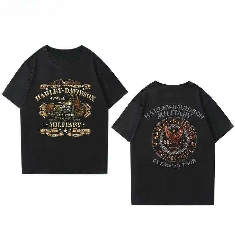 

Мужская летняя повседневная модная футболка с мотоциклетным принтом, с короткими рукавами, свободного кроя и удобная, хлопковая, мужская и женская летняя футболка 4XL