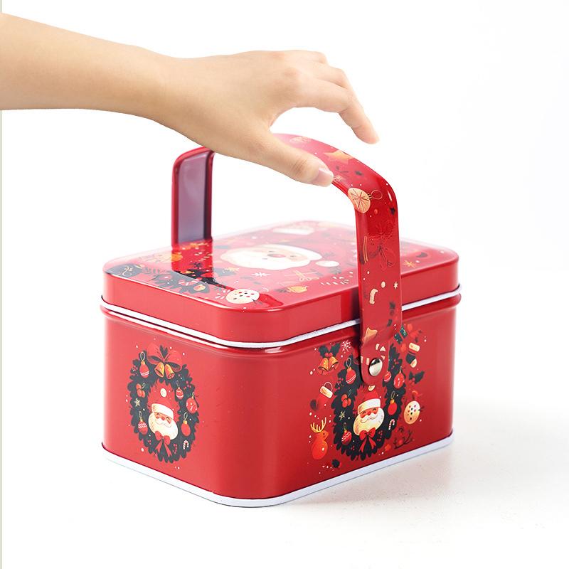 Christmas Gift Tin Box Cartoon Santa Claus Merry Christmas Tinplate Boxes Xmas New Year Candy Cookie Packaging Boxes Decorations
