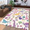Colorful Cartoon Dinosaur Pattern Carpet for Kids, Cute Rainbow Design Suitable for Use As an Anti-slip for Living Room Bedroom Sofas