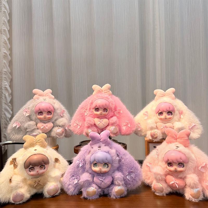 Cute Love Heart Vinyl Rabbit Ear Doll Toy Pendant Keychain Ornaments Backpack Hangings Decoration Gifts