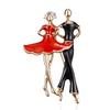 Rinhoo New Fashion Temperament Dance Girl Ballet Girls Cartoon Shining Crystal Brooches Women Collar Pins Bride Wedding Jewelry