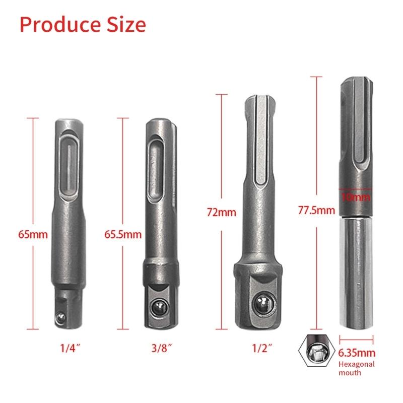 4Pieces Multifunctional Plus Bit Adapter Set Impact Socket Adaptor for Drill and Handheld Driver Screws Nut
