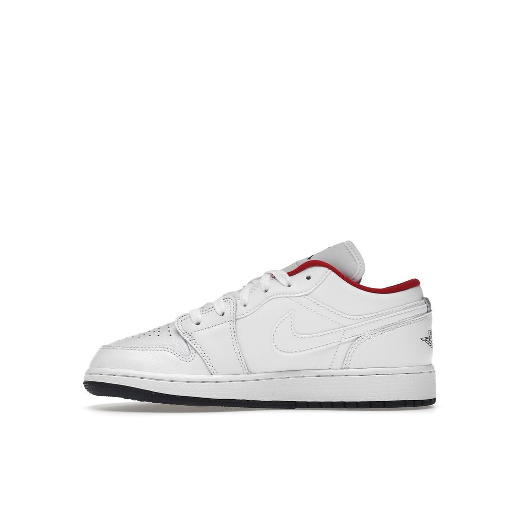 Air Jordan 1 Low GS White Gym Red Kids Sneakers University-Blue Black 553560-164