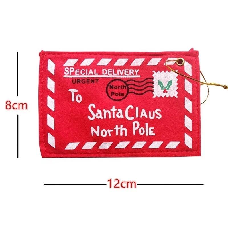 10 ST Kuvert Jul Julgran Hängande Korthållare Jultomte Presentpåse Röd Dekoration Presentkuvert Vadderade Kuvert