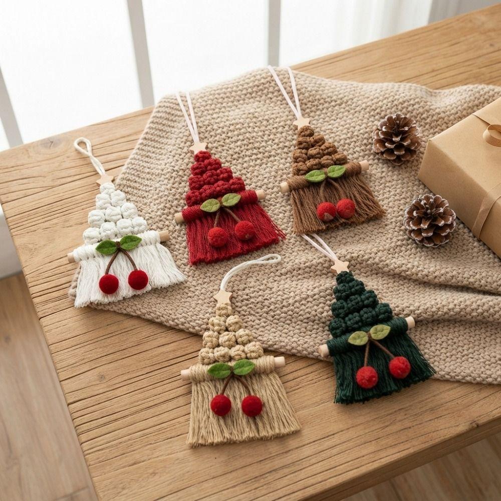Tassel Design Xmas Tree Hanging Pendant Cotton Christmas Wall Pendant Home Christmas Decor
