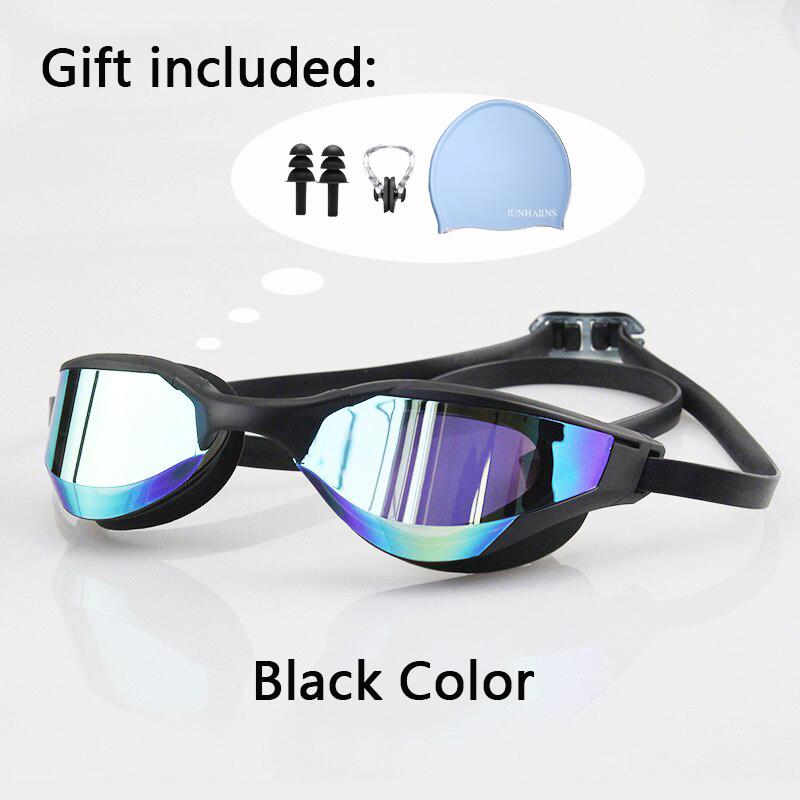Meslek Yarış Yüzme Gözlüğü Kaplama Su Geçirmez UV Koruması Yarışma Buğu Önleyici Gözlükler Açık Hava Maç Gözlükleri