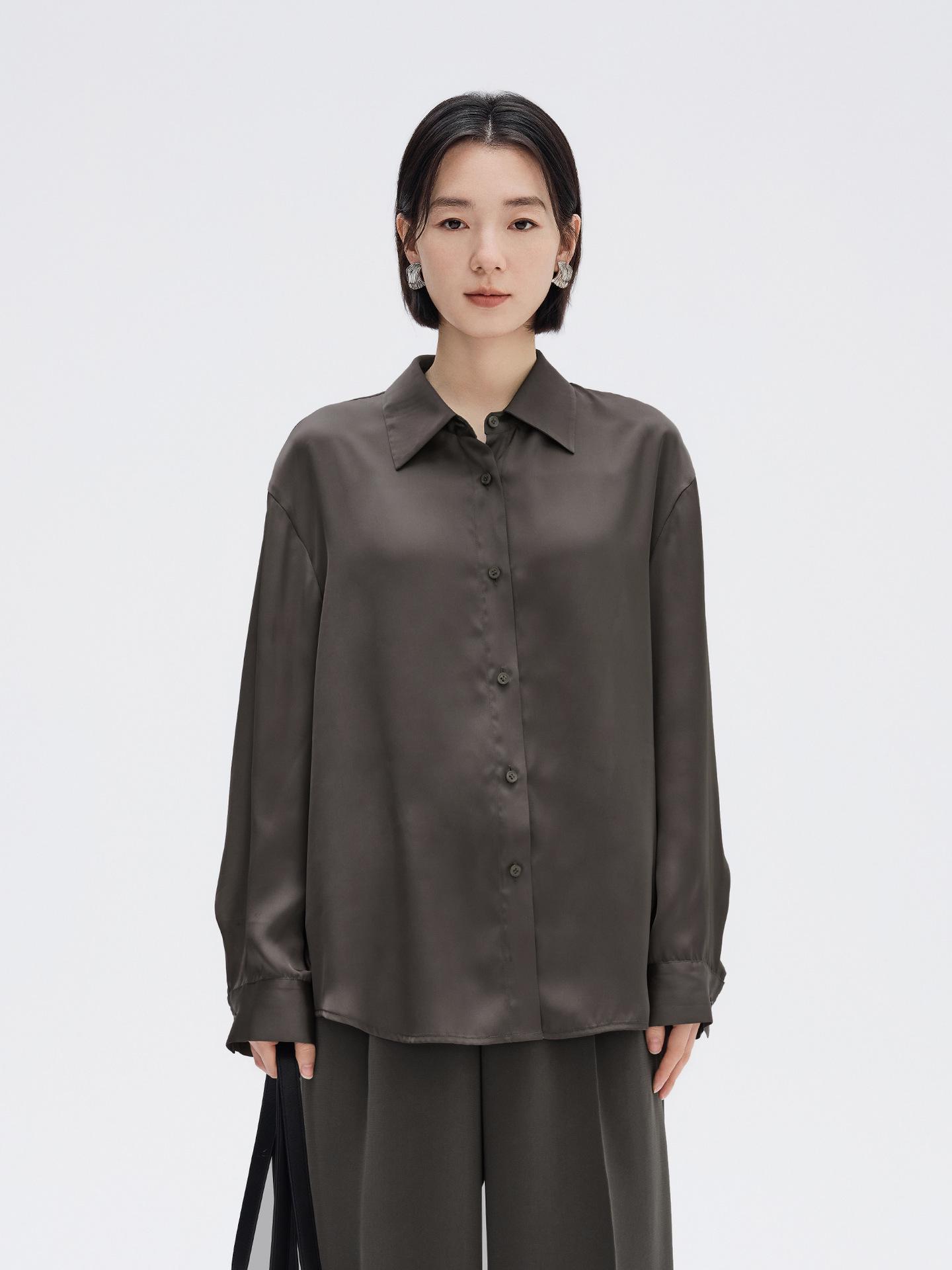 

Women s Spring New Arrival Commuting Artistic Long Sleeve Lapel Shirt - Loose, Slimming, Minimalist Intellectual Style M
