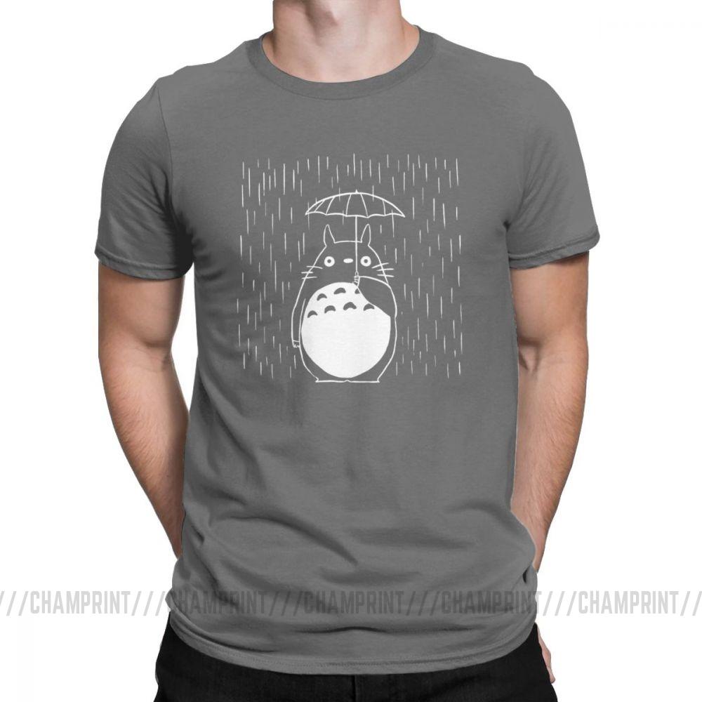 Rainy Day Men S T Shirt Japan Anime My Neighbour Totoro Funny Tees Short Sleeve Round