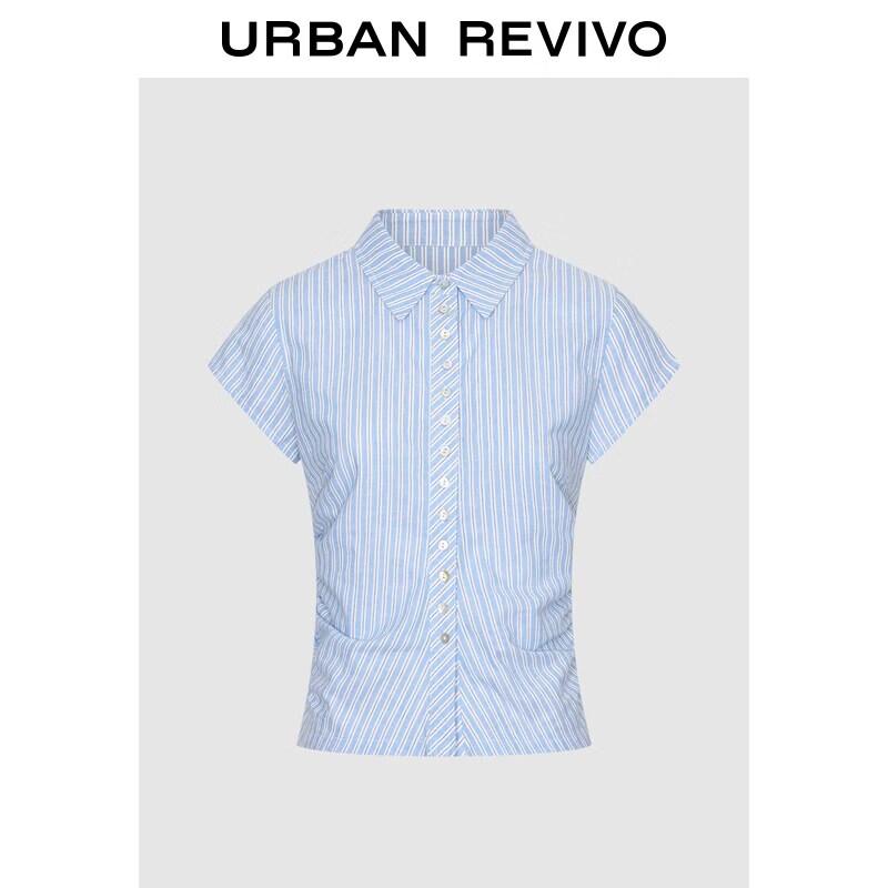 UR2026 Women s Color-block Striped Short Sleeve Shirt L