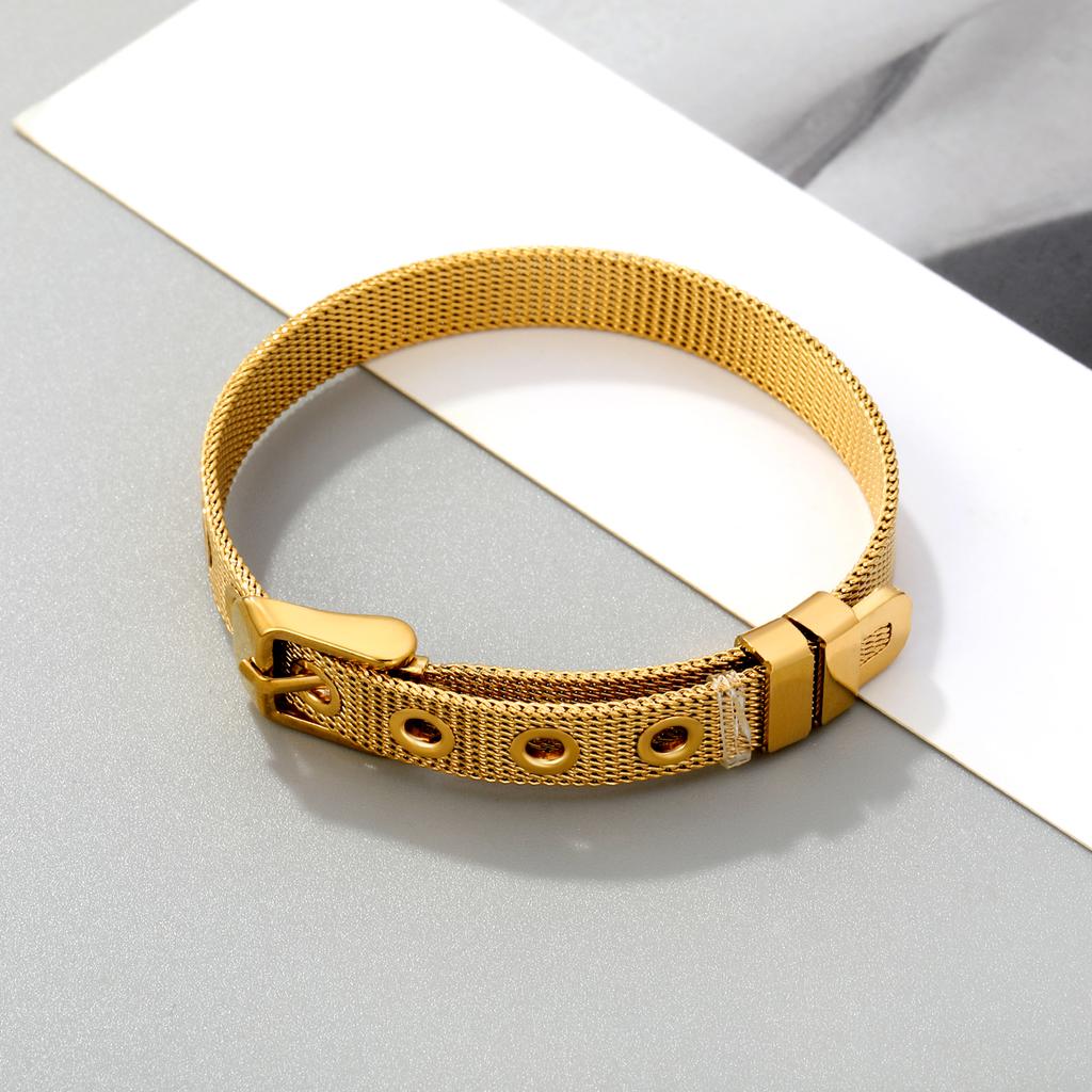 Narrow Mesh Watch Strap Bracelet for Couple Adjustable Stainless Steel Women Men Watch Chain Belt Bangle Watchband Metal Jewelry