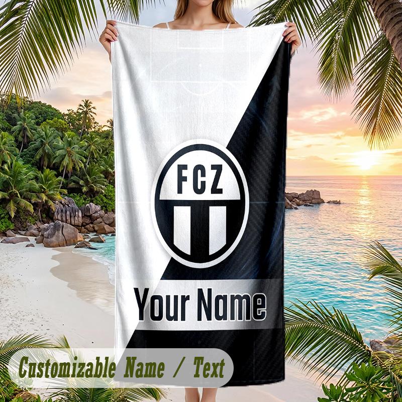 Asciugamano da Spiaggia Stampa FC Zürich Nome Personalizzato Testo Asciugamano Morbido per Piscina