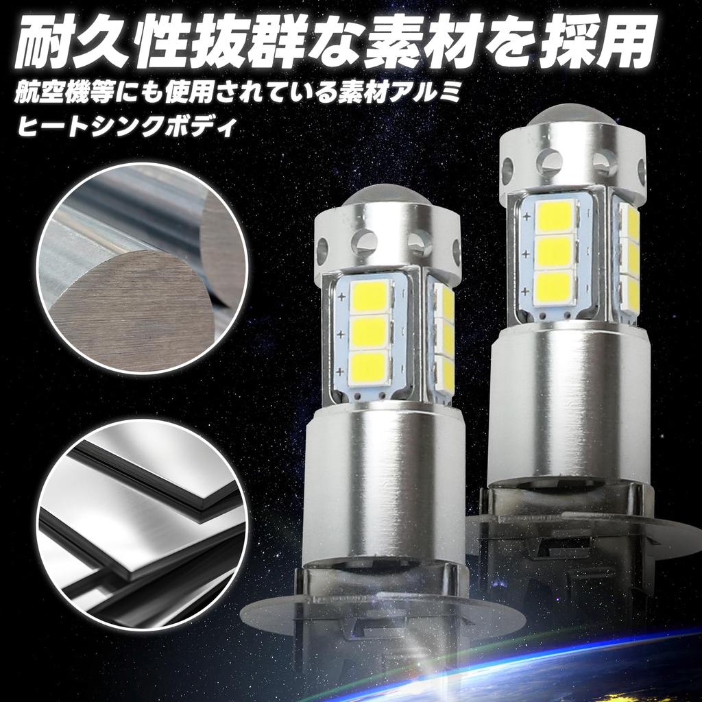 SENJWARM LED Bulbs 80W White Fog Compatible with Trucks Illumination High-Brightness 16-LED H3/H3a (2 Bulbs), Lamps, 12V/24V (Grand/Profia/Quon/Super