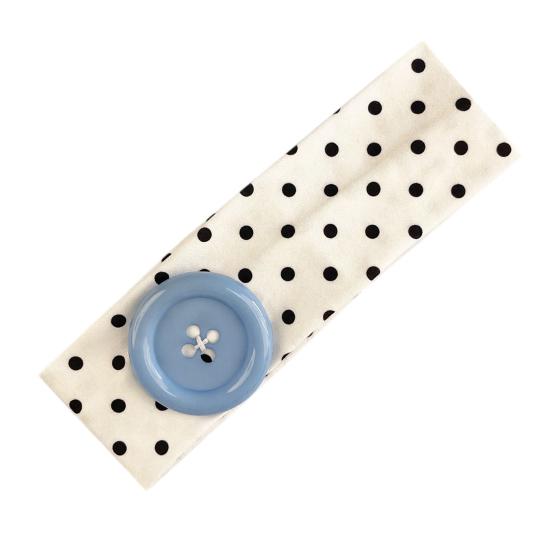 Summer Elastic Headband, Pure Color Dot Print Headband with Button Decor, Versatile Hair Accessories for Daily Party Outing Hair Decoration