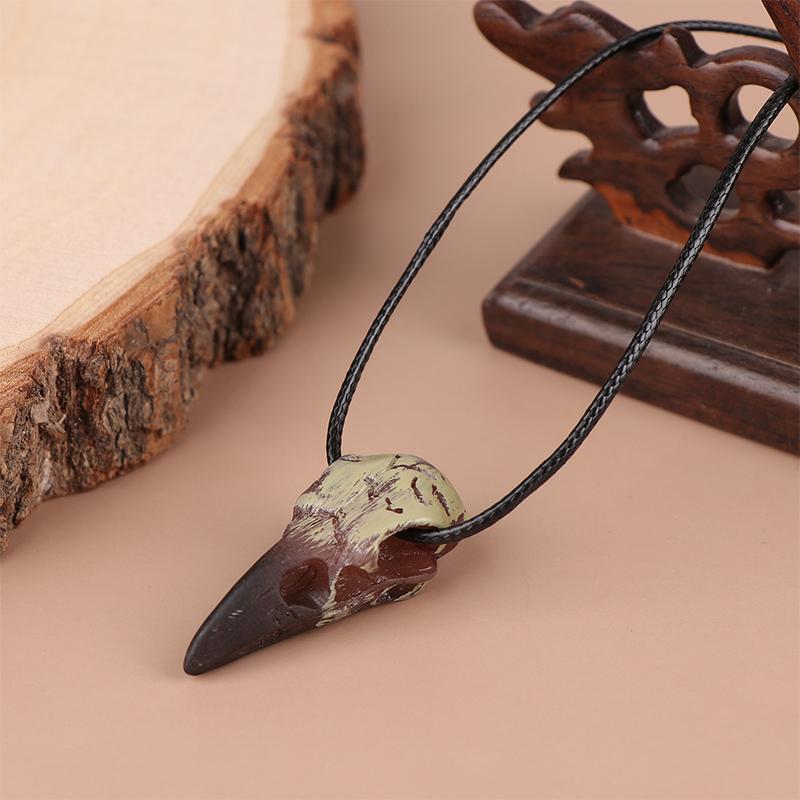 3D Goth Raven Skull Necklace Resin Replica Raven Crow Gothic Gift Halloween Raven Skull Necklace  Jewelry