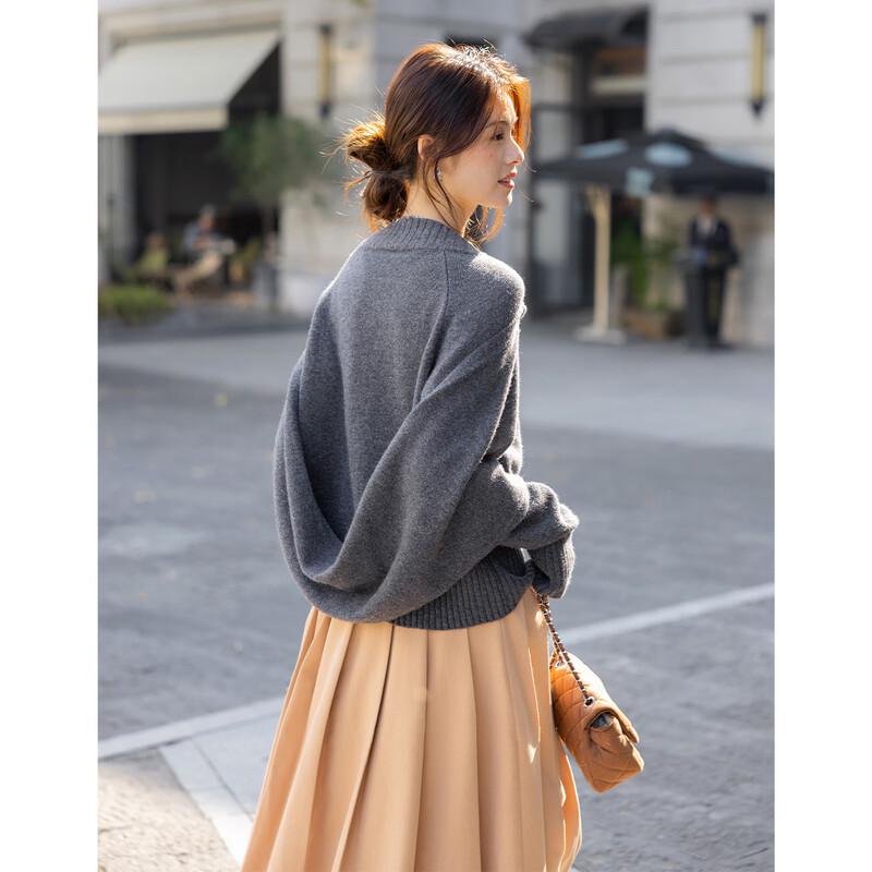 ITISF4 Women's Relaxed Fit 100% Wool Sweater