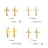 Wholesale 4Pcs Mini Rhinestone Cross Casting Charms Stainless Steel Jewelry Making Earring Pendant Necklace DIY Findings