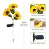 3 Heads Solar Sunflower LED Light Realistic Creative Landscape Lawn Lamp Ground Mounted Waterproof Solar Stake Light