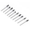 10pcs Tungsten Carbide Steel   Files Burr Set 3mm Shank 6mm Cutting Diameter Double Cut