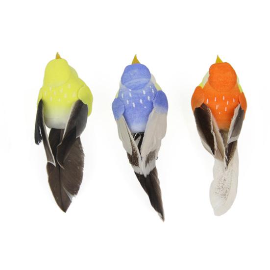 Bird Statue Life-like Home Prop Brightly Colored Adorable Xmas Bonsai Feathered Figurine for Courtyard