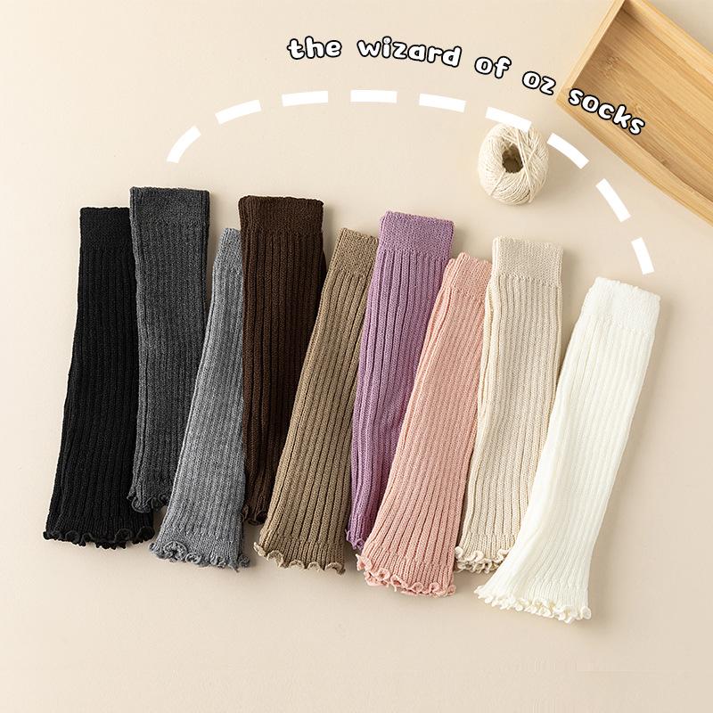 Dívčí pletené ponožky s krajkovým volánkem v korejském stylu - Délka do lýtek, jaro/podzim, Třída A, Teplé, Módní