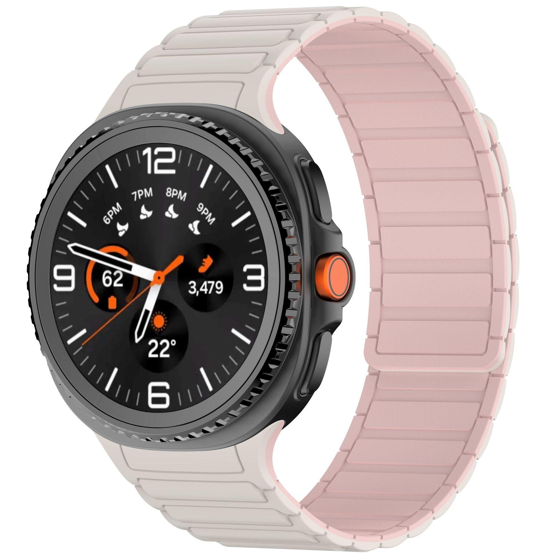 

Silicone Strap for Samsung Galaxy Watch 8 44/40mm Magnetic Adjustable Wristband for Galaxy Watch 8 Classic 46mm No Gaps Bracelet Galaxy Watch 8 40mm