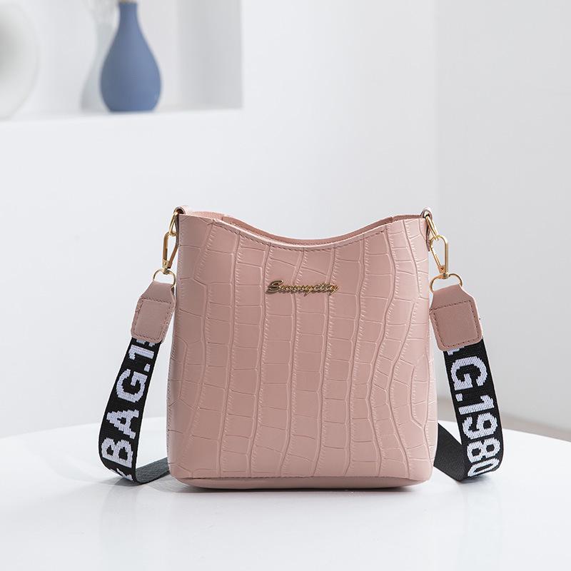 2023 Fashion Crocodile Pattern Crossbody Bag with Printed Webbing Strap - Large Capacity Women's Shoulder Bag