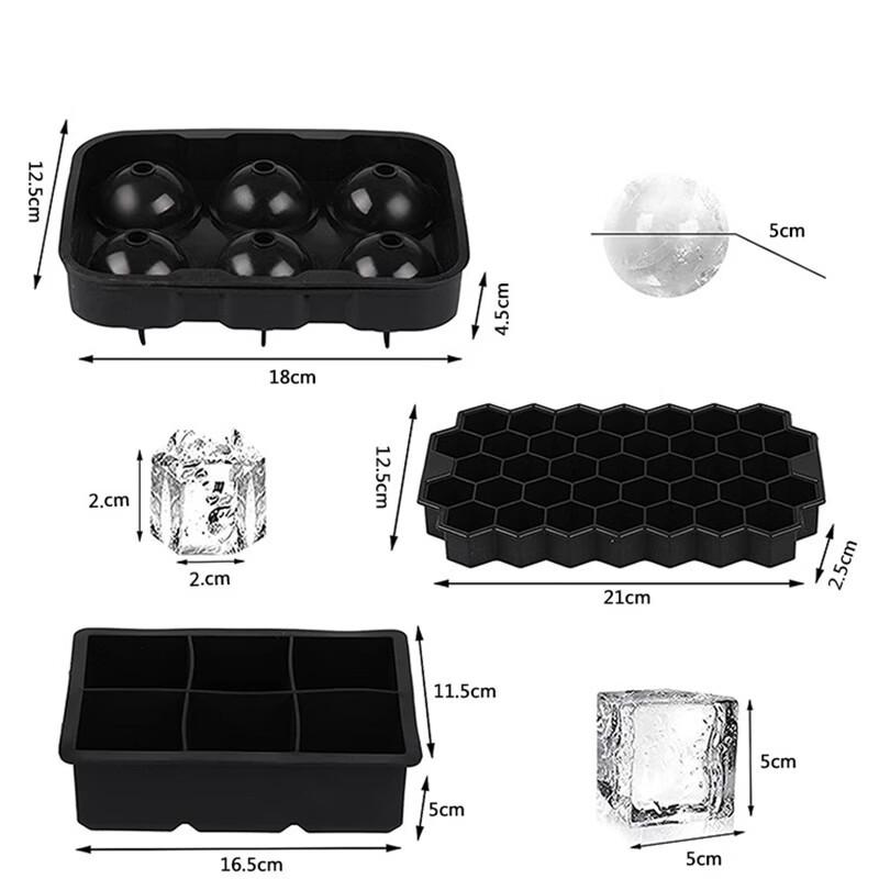 Lilang 15-Grid Easy-Release Silicone Ice Cube Tray Set