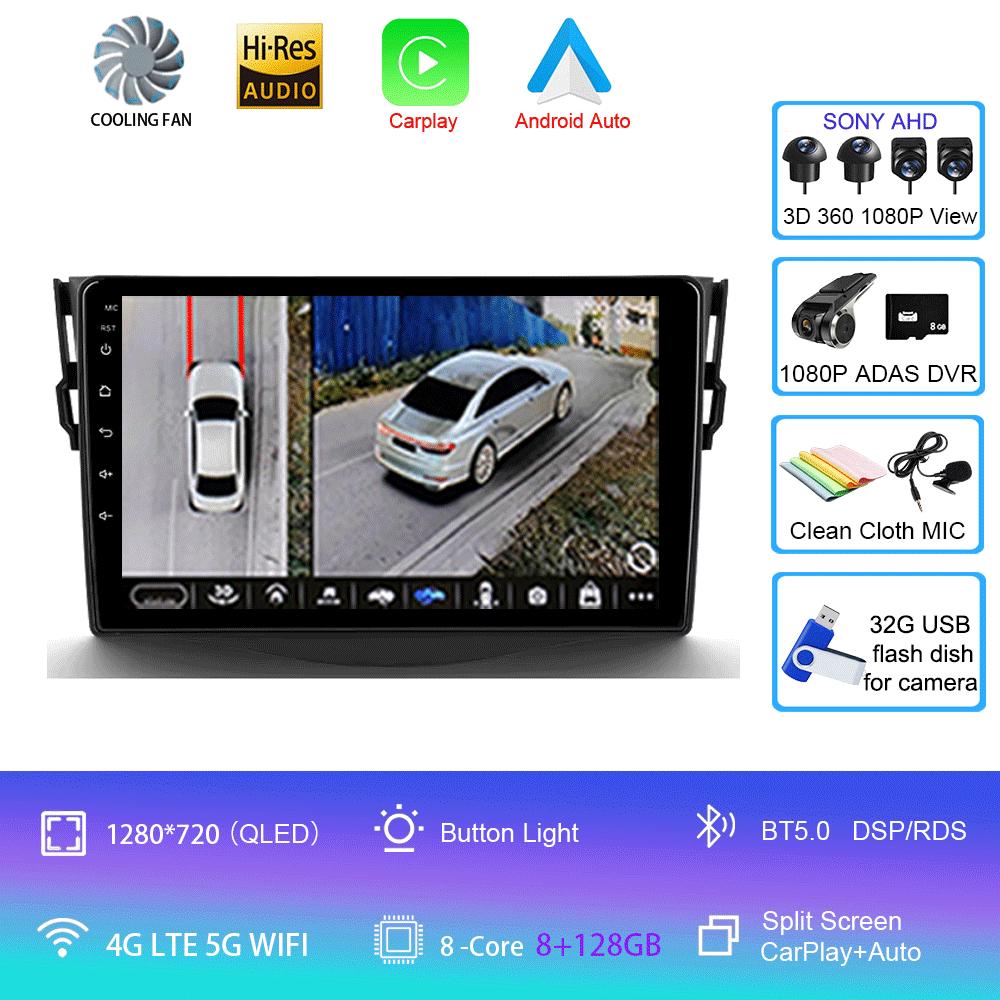 For Toyota RAV4 Rav 4 2005 - 2013 Car Radio Android 14 Carplay Multimedia navigation video DVD Autoradio Stereo 2din 4G+BT GPS