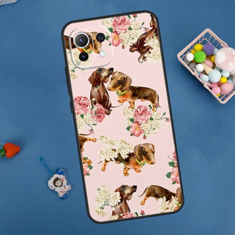 Cartoon Dachshund Dog Case For POCO F5 X3 X5 Pro X4 F4 GT C40 M5s F3 Cover For Xiaomi 13 12 Lite 12T 11T Pro 12X