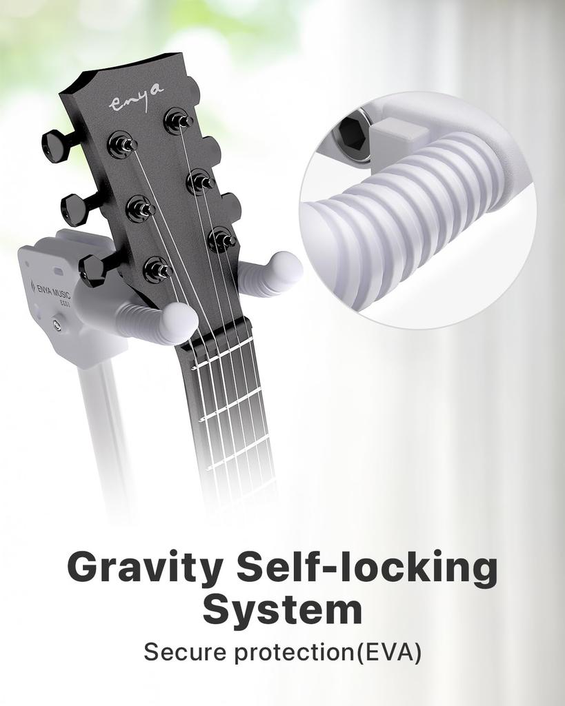 ENYA Auto-Locking Guitar Stand - Heavy-Duty Steel, 33 Lb Weight Capacity, 360° Non-Slip Base & Military-Grade Rust Resistance Sets Up In 3 Seconds,