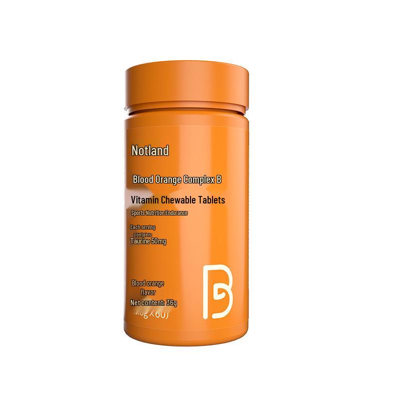 Nott/Land Blood Orange Complex Vitamin B Chewable Tablets - 60 Count, Multiple Nutrients Included.