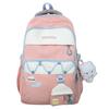 Student Schoolbag Women's Color Contrast Backpack Large Capacity Backpack with Coin Purse