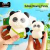Graceful Dancing Panda Bubble-Blowing Keychain Pendant - Cute Decompression Charm for Couples