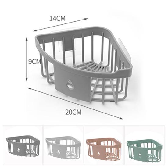 Wall Mount Triangle Corner Storage Rack Basket Kitchen Bathroom Organizer Shelf