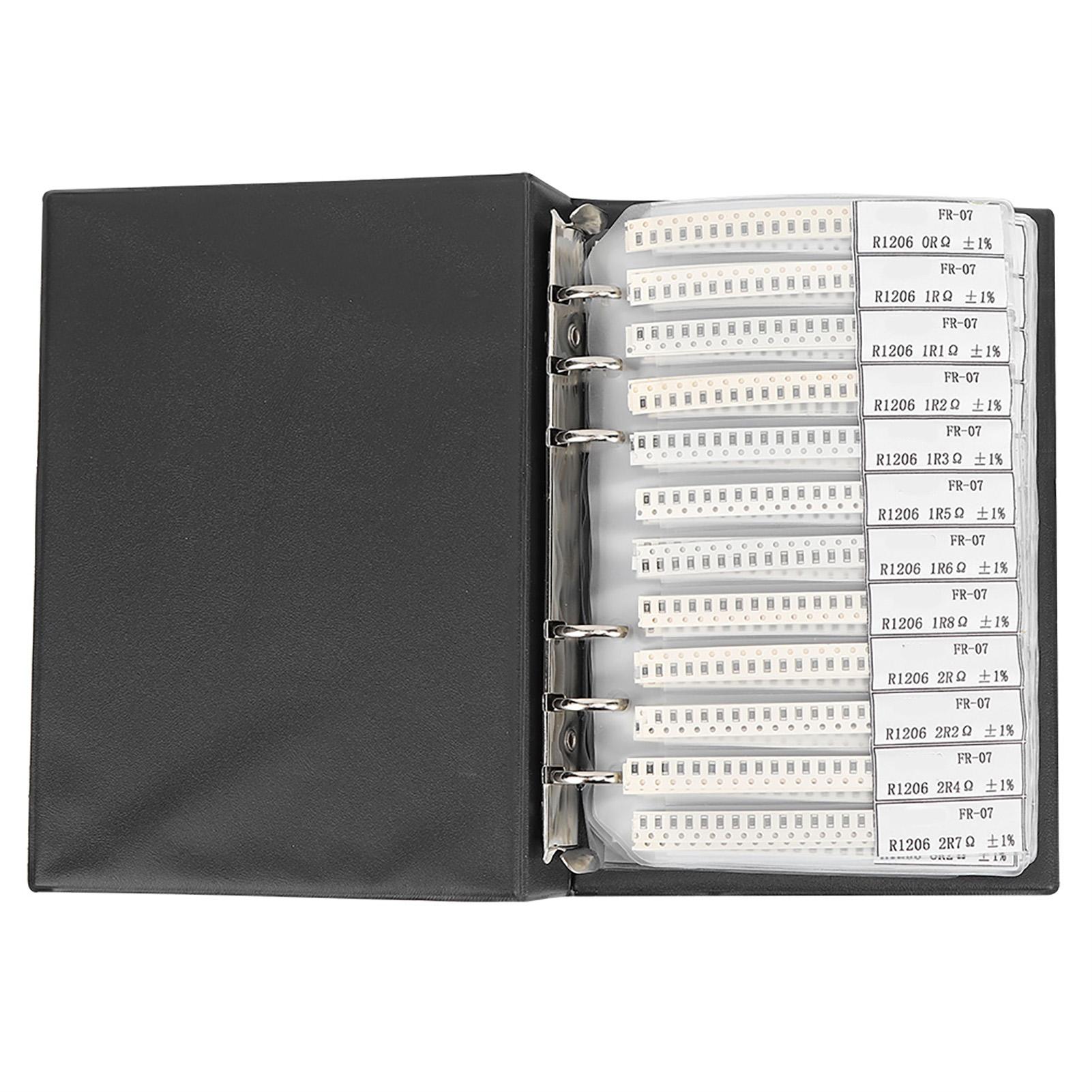 

1206 Series 170 Types Resistors Assortment Sample Book Electronic Accessories Plastic Black