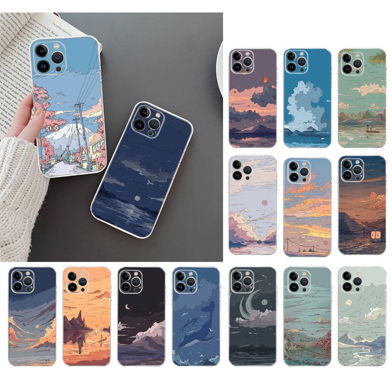 Phone Case For iphone 17 Pro Max Air 17 16 15 14 13 Pro Max 15Plus 15 16 Pro Scenery Sky Moon Landscape